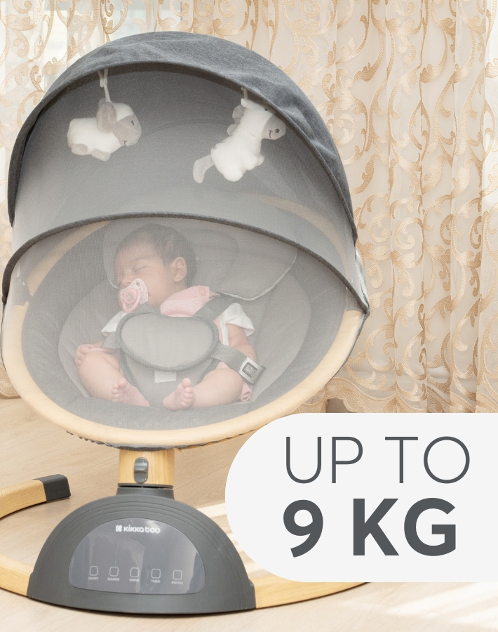 From the very first day home, our swing is suitable for newborns up to babies weighing 9 kg. It's crafted to provide a safe, soothing environment that supports early developmental stages.