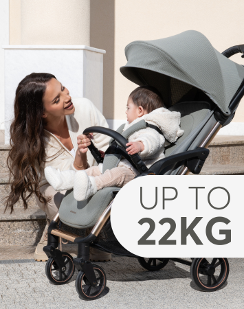 EDEN is suitable from birth up to 22 kg providing a safe, comfortable ride. Thanks to it's compact and lightweight design (less then 8kg) this pushchair will become you favourite companion.