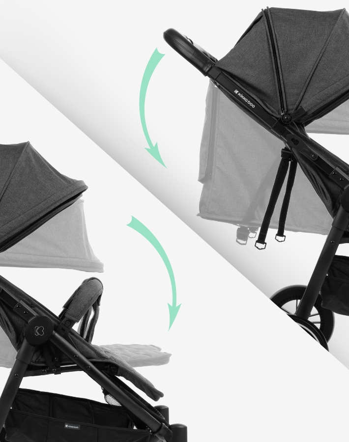 Easily adapt the sitting position of each of your children thanks to the independently adjustable backrests and footrests.