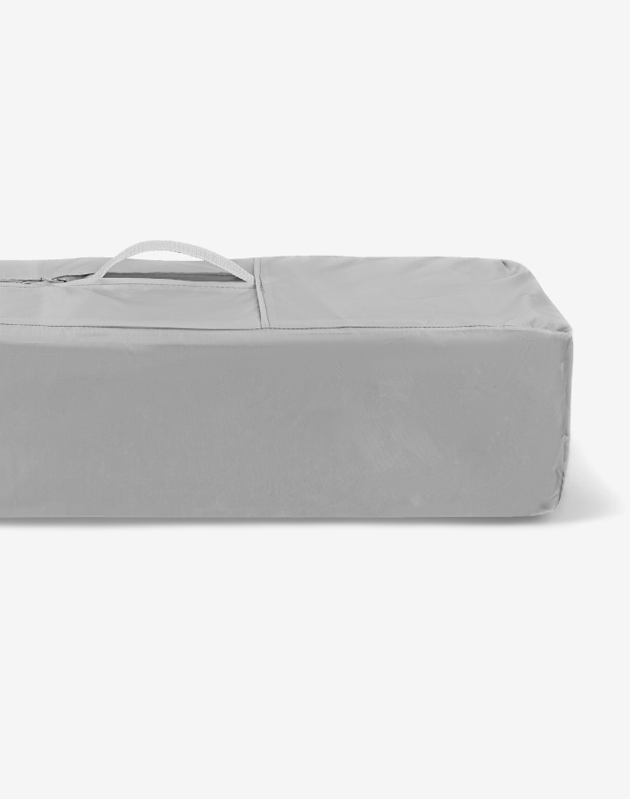 Features a compact fold for easy storage and transportation, complete with a travel bag for convenience and portability. Perfect for on-the-go families.