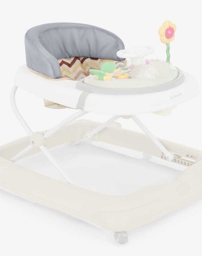 Progettato per supportare i bambini dai 6 mesi fino a 12 kg, incoraggiandoli e stimolandoli a muovere i primi passi in modo divertente e sicuro.