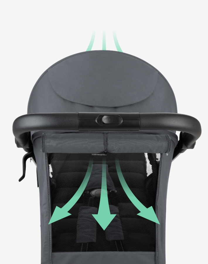 Featuring a ventilation opening on the backrest for enhanced airflow, keeping your little one cool and comfortable during summer outings.
