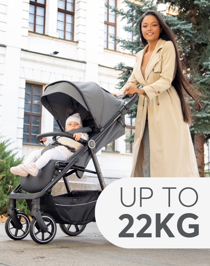 Designed to support children from birth up to 22 kg, LUCY adapts to your growing child, ensuring years of comfortable strolls.