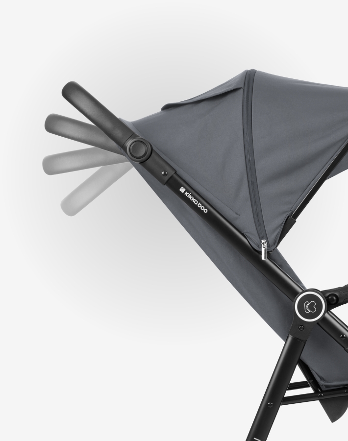 The adjustable leather push handle allows you to set the handle height according to your comfort, making it easier to steer and maneuver the pushchair, offering a smoother experience for both you and your child.