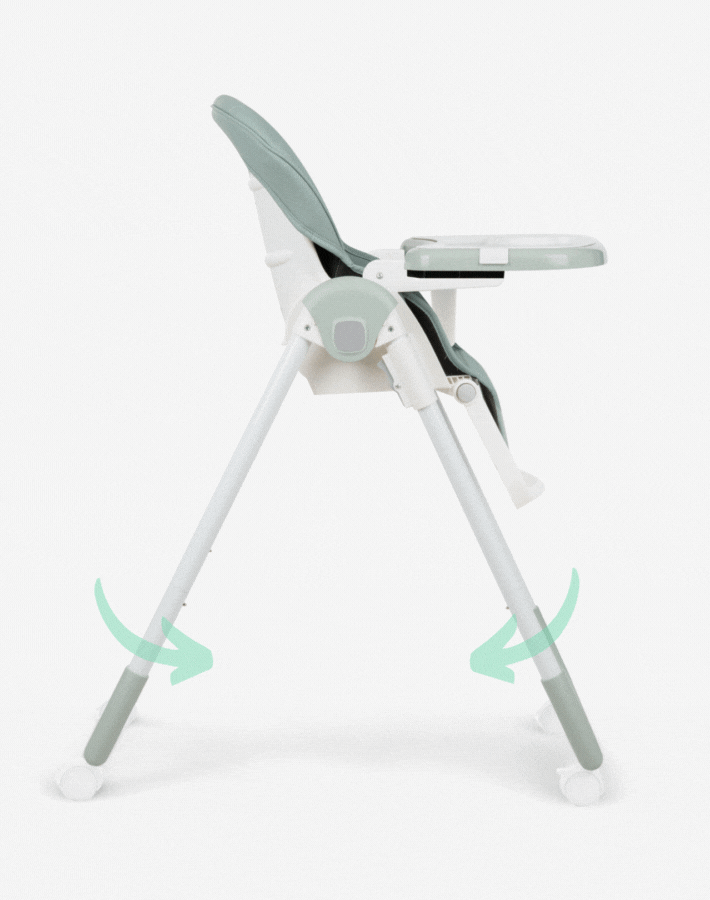 Simplify your life with SPICY's easy folding mechanism. Fold and unfold the highchair in one quick motion and make storage and transportation effortless.