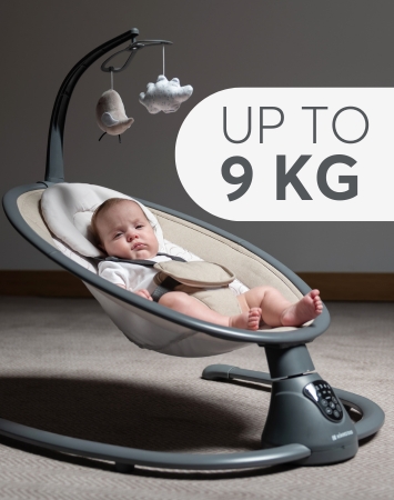 Designed to be used from birth up to 6 months or a maximum weight of 9 kg, the swing provides a cozy, safe space for your infant to relax and observe their surroundings.