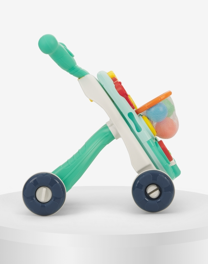 Equipped with non-slip wheels to ensure a smooth and controlled ride and a rear wheels locking mechanism, adding an extra level of safety by stabilizing the walker when needed.