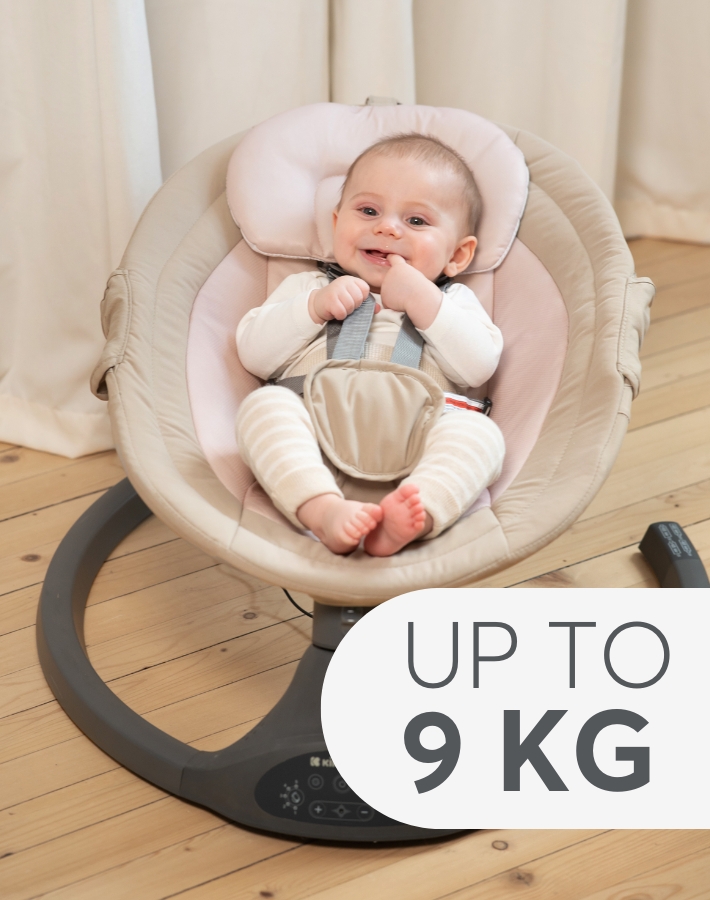 Suitable from birth up to 9kg, our swing is designed to give parents a helping hand with their newborn. It provides a cozy spot for your little one to relax and enjoy from their first day home.