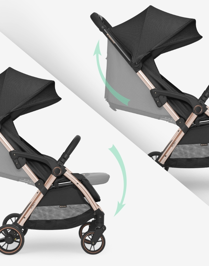 Easily adjust the backrest through 4 reclining positions and 2 footrest settings to suit your child’s comfort needs at every growth stage.