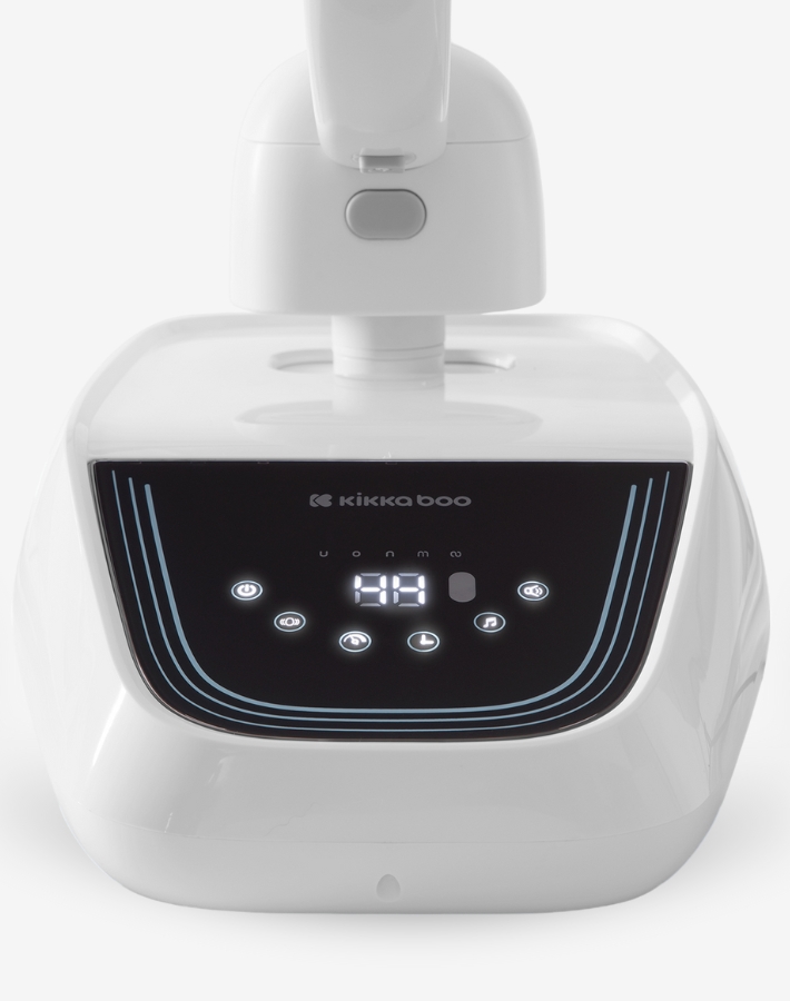 The swing features an interactive touchscreen display that makes it easy for parents to control settings and customize the swing’s motion, sounds, and speed, all tailored to your baby’s preferences.
