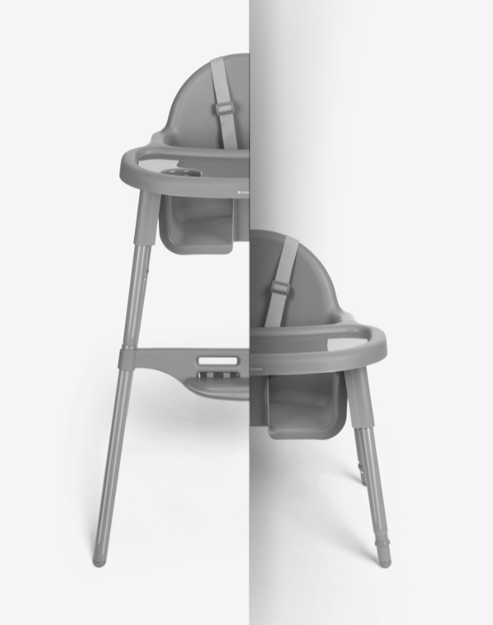 The JAMMY highchair offers exceptional value by converting into a low feeding chair. This 2in1 design extends its usability, adapting to your child's development from infant to toddler.