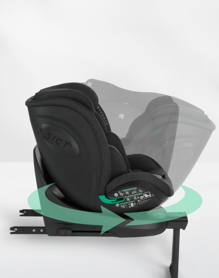 Simplify placing and securing your child in the car seat with our 360° rotating seat. This feature allows you to easily switch between rear-facing and forward-facing positions.