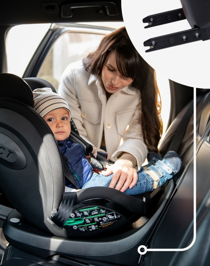 Enjoy peace of mind and convenience with the ISOFIX system, which not only facilitates installation, but also significantly increases safety by ensuring that the car seat is securely fastened at all times.