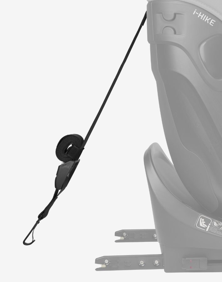 This car seat features a top tether strap, adding an additional layer of safety by anchoring the top of the seat to the vehicle, reducing movement and enhancing stability during rides.