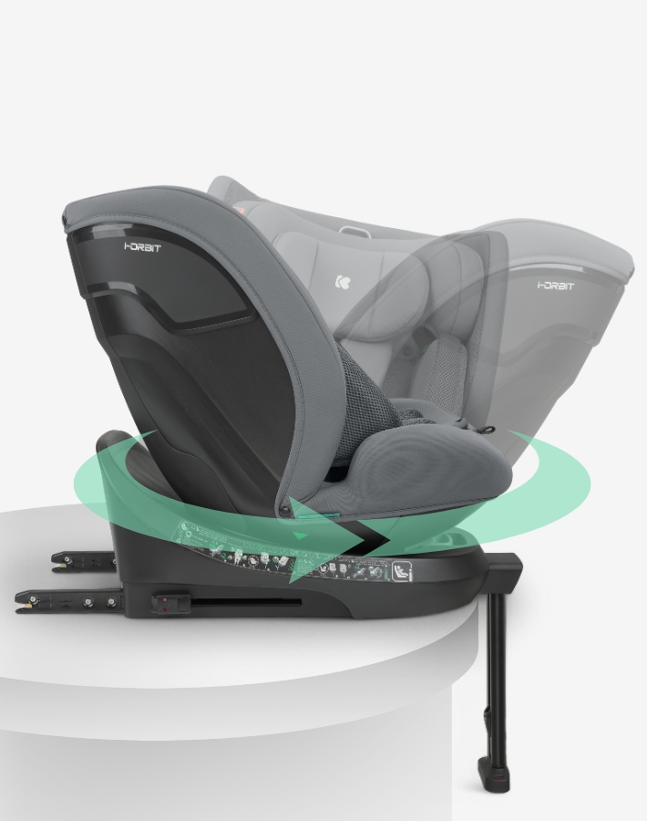 The seat's 360-degree rotation capability allows for effortless placement and secure fastening of your child from any side, simplifying the in-and-out process while enhancing overall usability.