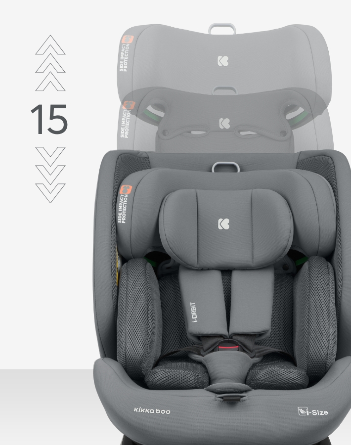 The i-ORBIT car seat accommodates children from 40 to 150 cm, adapting to your growing child’s size and safety needs, making it a lasting investment in their comfort and protection.