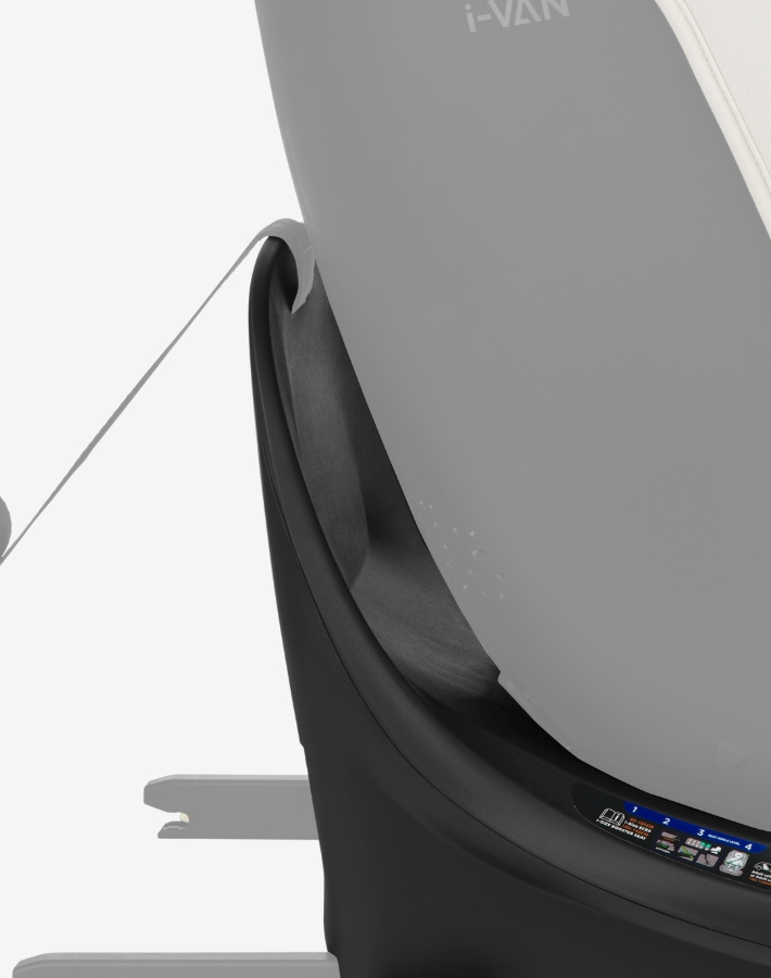 The rebound bar on the base adds stability and reduces seat movement, offering increased protection during impacts.