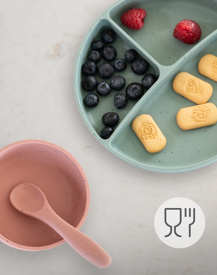 100% Food Grade Platinum silicone - trusted material for children. It’s free from BPA, PVC, latex, and phthalates and completely safe for everyday feeding.