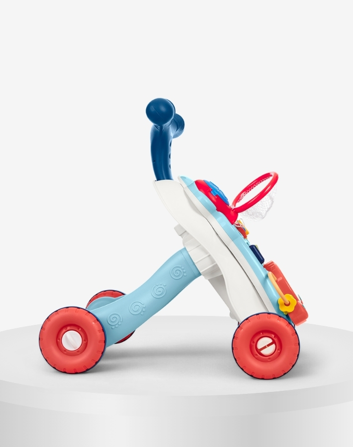 Featuring a locking option for the rear wheels, this push walker can be stabilized to prevent unwanted movement, providing a safe environment for your little one to learn and play.
