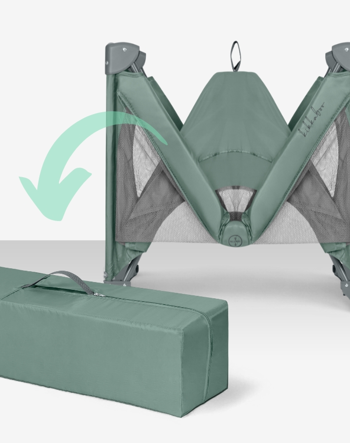 The cot folds in seconds and becomes compact for easy storage or travel. It comes with a convenient carrying bag to take comfort on the go.