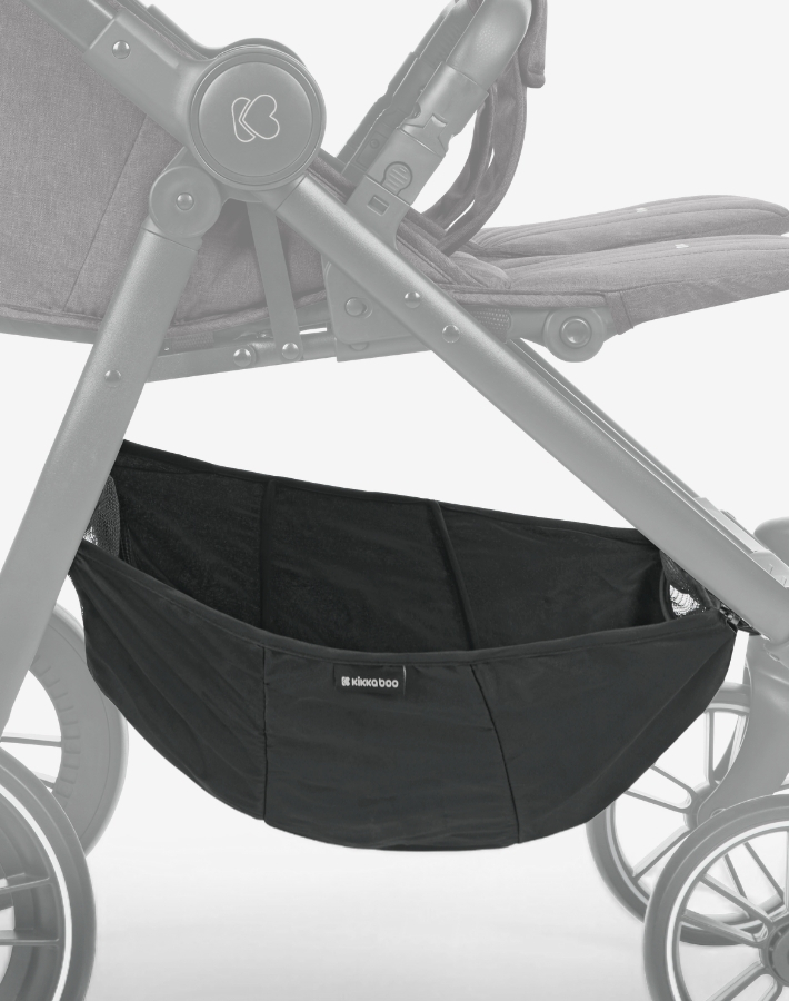 HAPPY 2 includes a large storage basket, providing ample space to store all your essentials, from diapers and toys to groceries and personal items, making it ideal for day trips or errands.