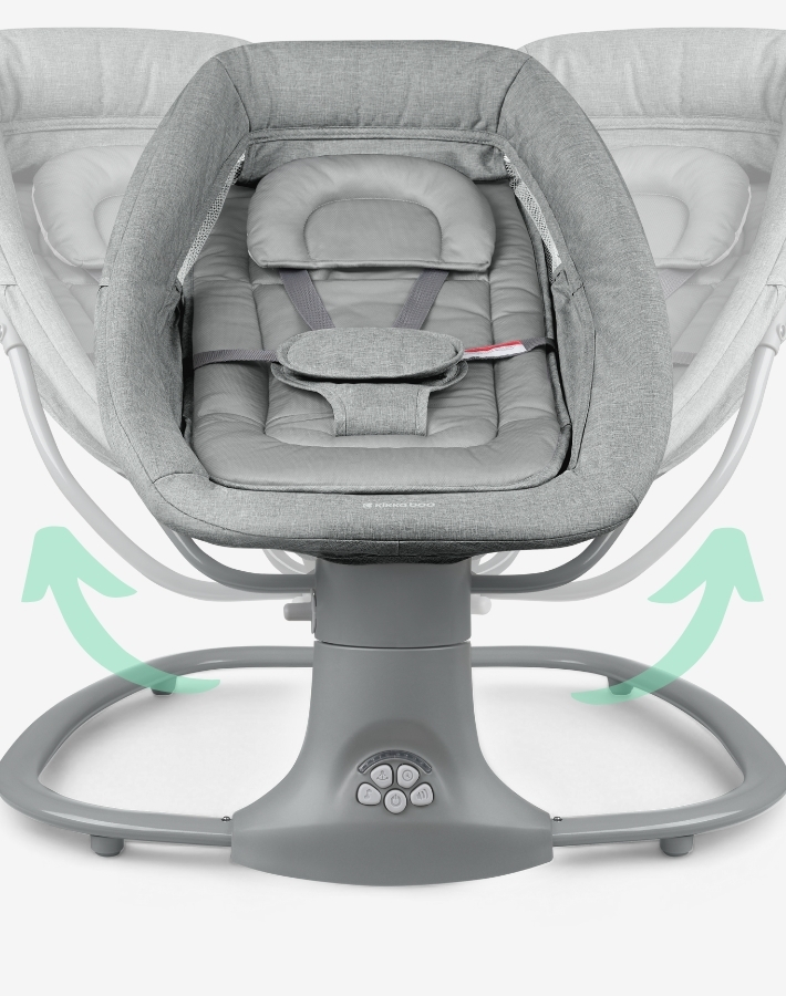 Our baby swing features a completely silent side-to-side motion, ensuring your baby can enjoy every moment in it. The gentle swinging mimics the comforting movement they feel in your arms.