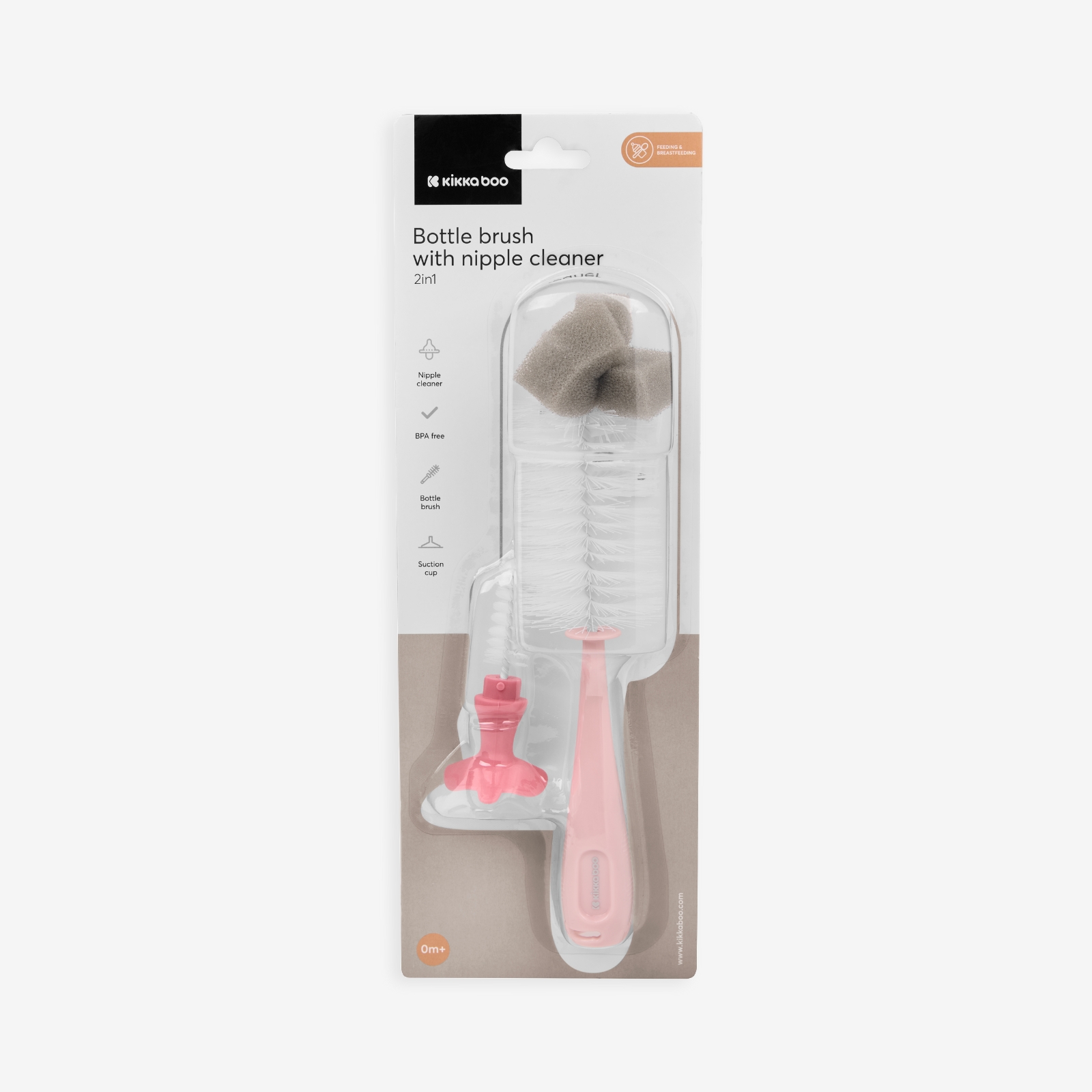 BPA Free - Bottle Brush with Nipple Cleaner 2-in-1