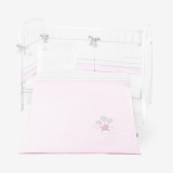 Bedding set with embroidery 6pcs 70/140 Dream Big Pink
