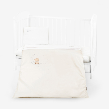 Bedding set with embroidery 5pcs Dream Big Beige