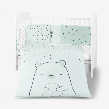 Bedding set 6pcs 60/120 Bear with me Mint