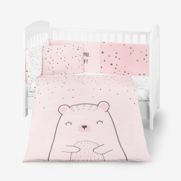 Bedding set 6pcs 60/120 Bear with me Pink