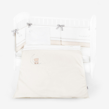 Bedding set with embroidery 6pcs 60/120 Dream Big Beige