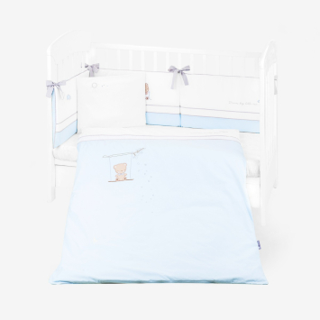 Bedding set with embroidery 6pcs 60/120 Dream Big Blue