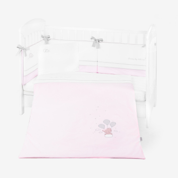 Bedding set with embroidery 6pcs 70/140 Dream Big Pink