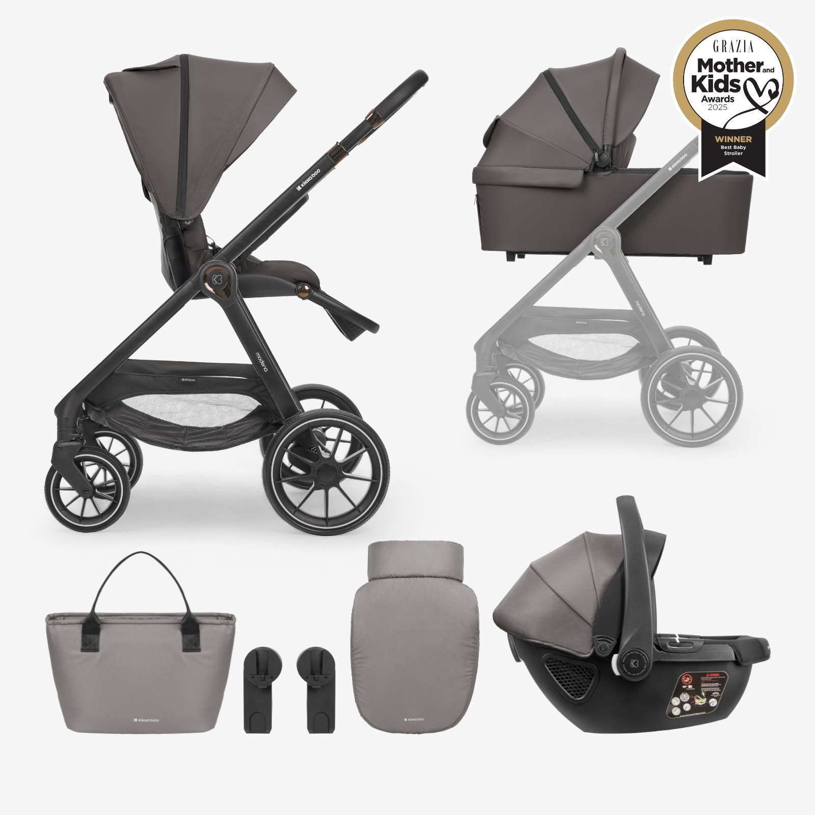 Modena Dark Grey | KikkaBoo