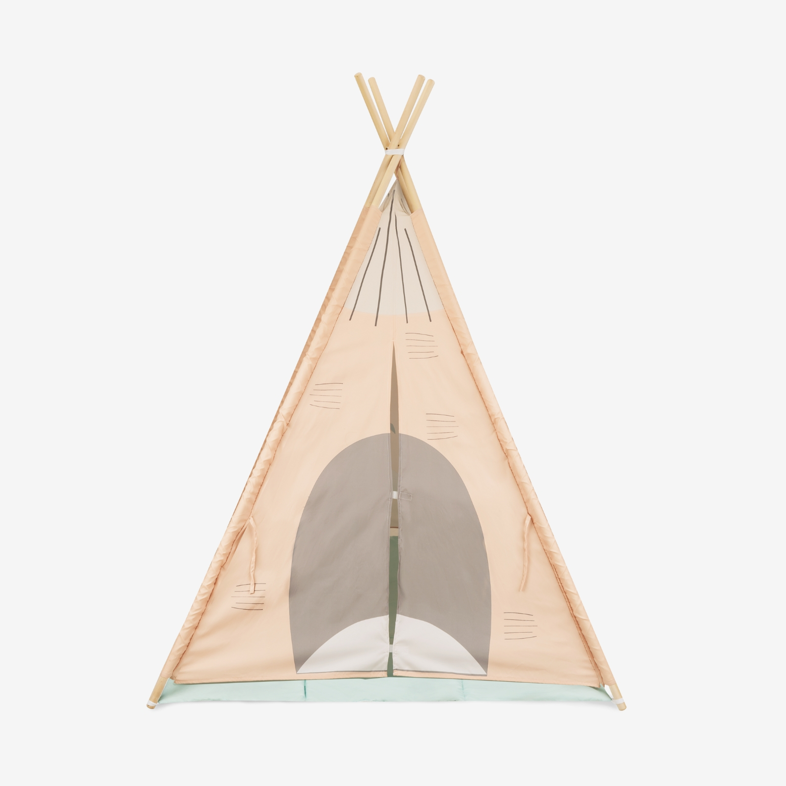 wooden-teepee-with-padded-mat-