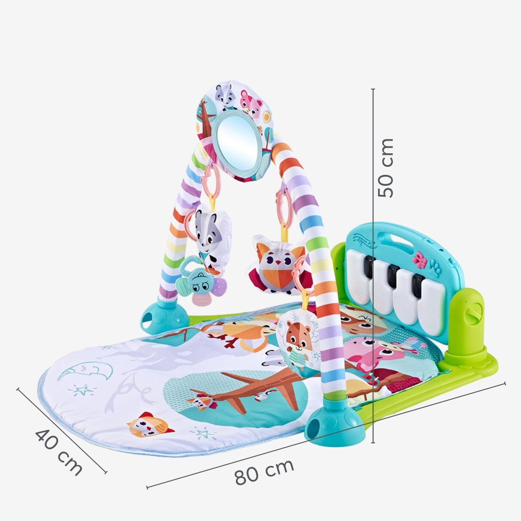Land Of B. Piano Hippo Pop Bleu Lumineux – Jouet Musical Oiseaux Bondissants Dès 12 Mois
